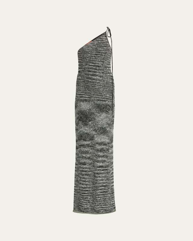 Long One-Shoulder Tie-Dye Dress